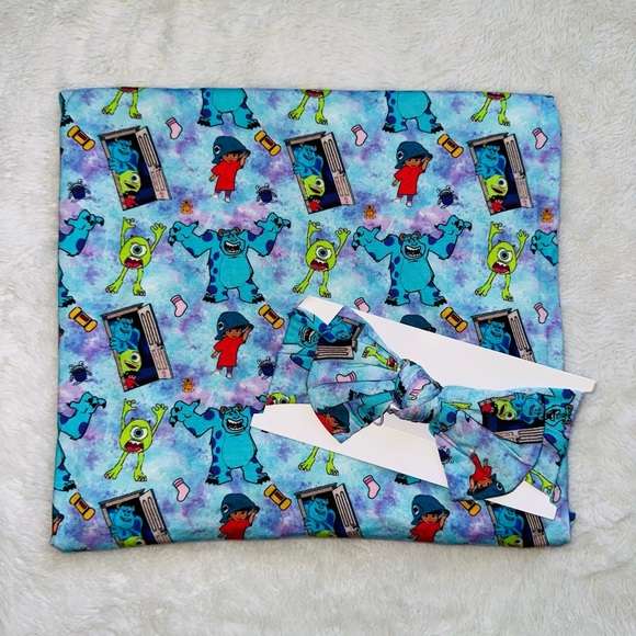 NWT Monster Inc Bamboo Swaddle & Headband Set - Picture 3 of 5